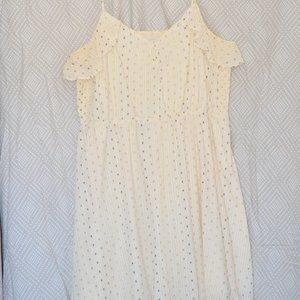 A New Day - Ivory Flutter Sleeve Sundress, L